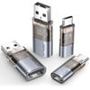 Picture of JSAUX USB Data Blocker & USB C Data Blocker (4-Pack), Transparent USB-A to USB-A & USB-C to USB-C Data Blocker Only for Charge, Protect Against Juice Jacking, Refuse Hacking Provide Safe Charging