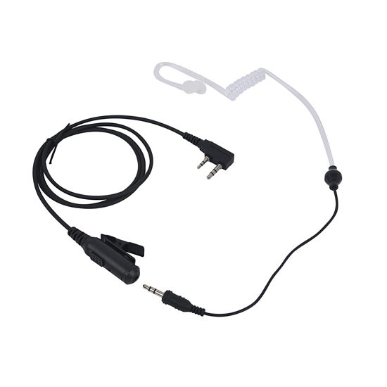 Picture of Pdflie K1 3.5 mm Aux Earpiece with PTT Mic Acoustic Tube QD QR Headset Compatible for Baofeng Kenwood Retevis 888s uv5r