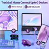 Picture of seenda Wireless Trackball Mouse, Ergonomic Mouse Bluetooth - Rollerball Mouse Rechargeable, Multi Devices Connection Thumb Control Mouse Compatible for Mac/Android/Windows Computers - Purple