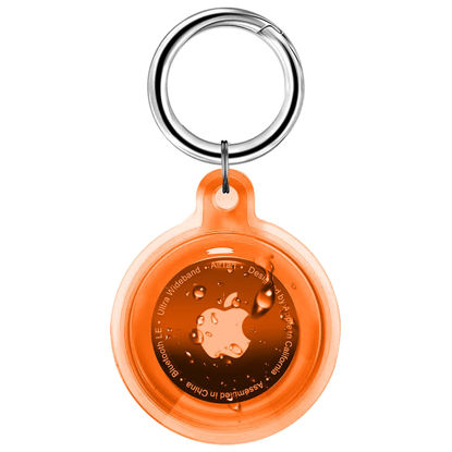 Picture of Foweroty IPX8 Waterproof Airtag Holder, Apple Airtags with Keychain, Air Tag Case for Luggage, Dog Collar, Keys, Anti-Scratch Full Body Protective Air Tags Holder（Orange）
