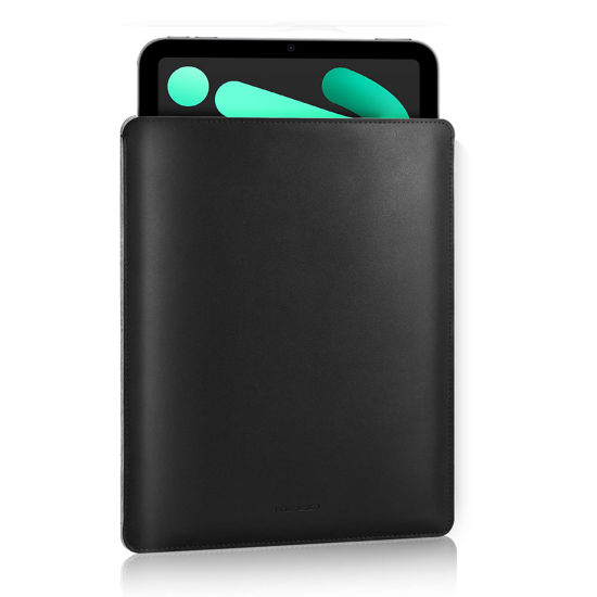 Picture of MoKo 7-8 Inch Tablet Sleeve, PU Leather Briefcase Slim Stylish Case Pouch Fit with New iPad Mini (A17 Pro) 8.3" 2024, iPad Mini 6/5/4/3/2/1, Galaxy Tab S2 8.0, Tab A 8.0, ZenPad Z8s 7.9, Black