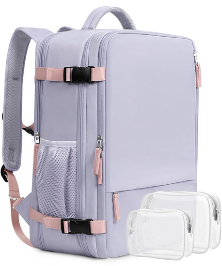 Picture of Beraliy Travel Backpack for Women, Airline Approved Backpack, Carry On Backpack,17.3 Inch Laptop Backpack,Personal Item Bag for College Weekender Business Hiking, Purple