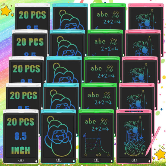 Picture of 20 Pack LCD Writing Tablet for Kids Bulk, 8.5 Inches Reusable Doodle Board, Writing Tablet for Kids, Painting Pads Education Bulk Toys Classroom Party Favors Gifts for Kids 3-8