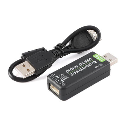 Picture of JESSINIE USB to Audio Stereo Sound Card for Raspberry Pi Adapter External Audio Converter for Raspberry Pi 3B 4B 8GB Jetson Nano B01 A02 Onboard Microphone/Speaker Playable/Record