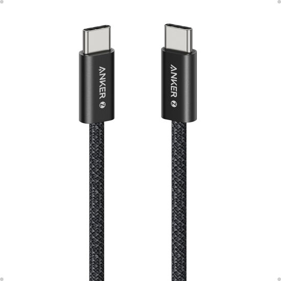 Picture of Anker Zolo USB C to USB C Cable, Braided and Dirt-Free Type C Fast Charging Cable, Slim Connector, for iPhone 16 Series, MacBook (240W) (Black, 3ft)