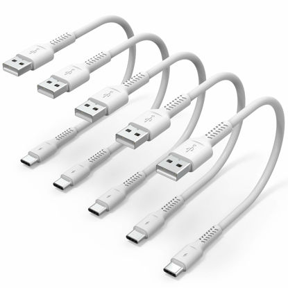 Picture of Short USB C Charging Cable 1ft, 5 Pack Durable USB A to USB Type C 3A Fast Charging Cord for Charging Station, Compatible with Samsung Galaxy Note S10 S20 S30 OnePlus 7T 8T Pixel 4 5 LG V30 V20 V40