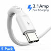 Picture of Short USB C Charging Cable 1ft, 5 Pack Durable USB A to USB Type C 3A Fast Charging Cord for Charging Station, Compatible with Samsung Galaxy Note S10 S20 S30 OnePlus 7T 8T Pixel 4 5 LG V30 V20 V40