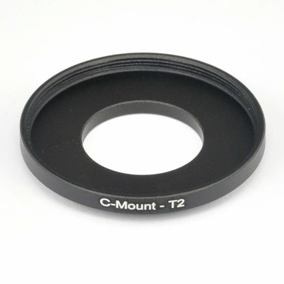 Picture of C Mount (25mm 0.75mm Thread Pitch) to T T2 (42mm 0.75mm Thread Pitch) C Mount-T2 mm Male to Female Coupling Ring Adapter for Microscope trinocular phototube