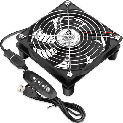 Picture of Gdstime 120mm 12cm 5 inches 5V USB Power Cooling Fan for TV Box Router Cooler