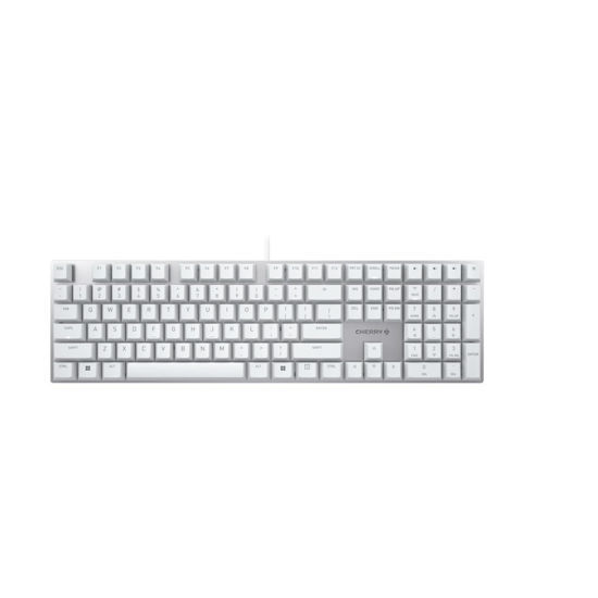 Picture of Cherry KC 200 MX Mechanical Office Keyboard with New MX2A switches. Modern Design with Metal Plate Frame (White W/MX2A Brown Switch)