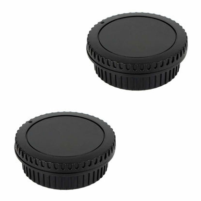 Picture of 2 Pack Rear Lens Cap and Camera Body Cap Cover Kit for Canon EF EF-S Mount Camera EOS T7 T6 T5 T4i T5i T6i T6s T7i SL1 SL2 SL3 60D 70D 80D 5D Mark II III IV 6D 7D & More