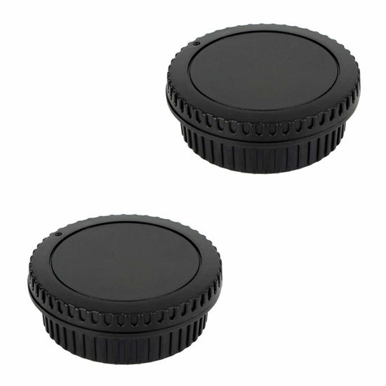 Picture of 2 Pack Rear Lens Cap and Camera Body Cap Cover Kit for Canon EF EF-S Mount Camera EOS T7 T6 T5 T4i T5i T6i T6s T7i SL1 SL2 SL3 60D 70D 80D 5D Mark II III IV 6D 7D & More