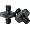 Picture of LRONG 2pcs 1/4 inch Male to 1/4 inch Male Threaded Tripod Screw Adapter Double Sides Standard Mounting Thread Converter for Camera Mount, Black