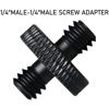 Picture of LRONG 2pcs 1/4 inch Male to 1/4 inch Male Threaded Tripod Screw Adapter Double Sides Standard Mounting Thread Converter for Camera Mount, Black
