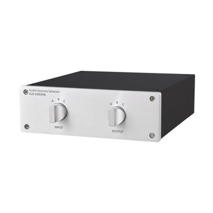 Picture of 3 to 3 (3 in 3 Out) XLR Balanced Stereo Audio Switcher Passive selector Pre- and Post-Amplifier Distribution Box (XLR 0303)
