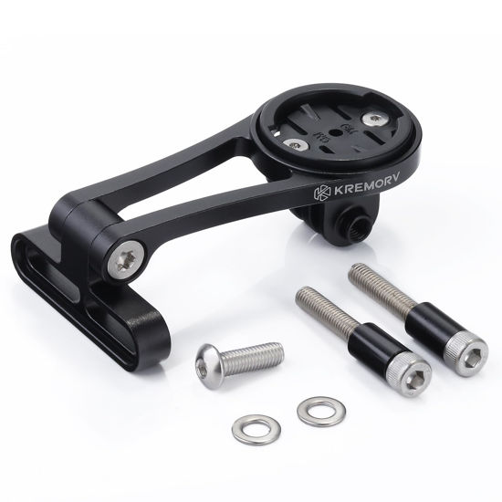 Picture of KREMORV Bike Mount Adjustable Out Front Extended Bicycle Computer Mount for Garmin Edge