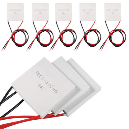 Picture of Diitao 8PCS Thermoelectric Cooler Cooling Peltier,Semiconductor Refrigeration Tablets TEC1-12706 Peltier Module,Thermoelectric Cooler Peltier Plate Module 12V 6A 40mmx40mm(TEC1-12706)