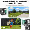 Picture of Dragon Touch 4K 4G LTE Security Camera, Wireless Outdoor Solar Home Surveillance Camera, Cellular 4G or Wi-Fi Duo-Mode, 10x Optical Zoom, AI Tracking, Pan and Tilt, SIM Card and 64GB SD Card