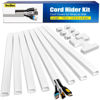 Picture of 116in Cord Hider Kit, Cord Covers for Wires on Wall, Paintable Cable Raceway, Cord Hider for Wall Mount Tv, Tv Cable Hider Wall Kit, Wire Covers for Cords, W0.96in X H0.57in, White
