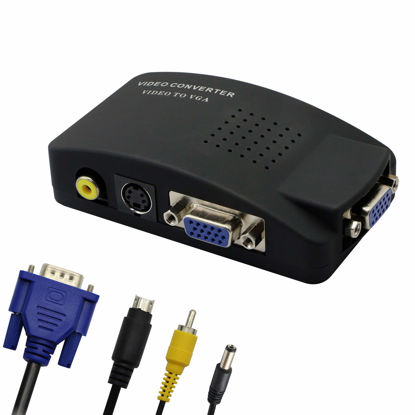 Picture of GINTOOYUN RCA to VGA Adapter,Composite AV S-Video to VGA Converter,for HDTV, Monitors, Laptop, Desktop,DVD/VCD/Camera/Set-top Box