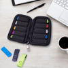 Picture of Flash Drive Case USB Holder Organizer Individual 10 Slots with Sticks, Portable Electronic Accessories Storage Bag for USB Flash Drives Jump Drive Memory Stick, Small Solft Cloth Bag (Case Only) Balck