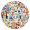Picture of 100Pcs World Travel Stickers Pack, Waterproof Vinyl Travel Map Stickers for Suitcase, Bicycle, Laptop, Water Bottle, Notebooks, Diary, Journaling, Scrapbooking, Aesthetic Vintage Tourism Decals