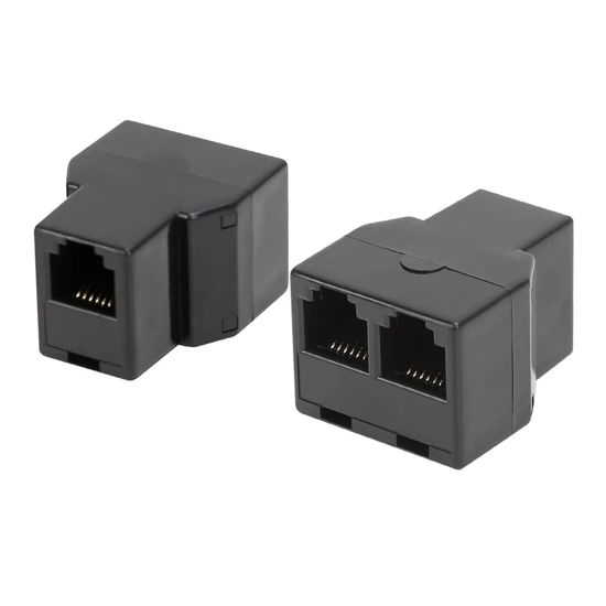 Picture of AIMIJIA 3Female Telephone Splitter Adapter Cable,Telephone Landline Cable Connector and Separator (RJ12 6P6C-2 Pack)