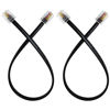 Picture of XANHAM Phone Cable 1 Foot Short Telephone Line Cord with RJ11 6P4C Connectors for Landline Phone, Fax Machine and Modem, for Both in-Wall and Out-Wall Using, Black, 2 Pack, AV04601