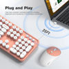 Picture of MOFII Wireless Keyboard and Mouse Combo, Computer Full Size 2.4G Plug and Play Wireless Typewriter Retro Round Keyboard and Mouse Set for Windows, Computer, Desktop, PC, Notebook - (Light Orange)