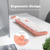 Picture of MOFII Wireless Keyboard and Mouse Combo, Computer Full Size 2.4G Plug and Play Wireless Typewriter Retro Round Keyboard and Mouse Set for Windows, Computer, Desktop, PC, Notebook - (Light Orange)