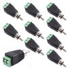 Picture of exgoofit RCA Male Plug to AV Screw Terminal Audio/Video Connector 10-Pack, RCA Plugs for Speaker Wire, Solderless Phono RCA Adapter