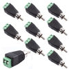 Picture of exgoofit RCA Male Plug to AV Screw Terminal Audio/Video Connector 10-Pack, RCA Plugs for Speaker Wire, Solderless Phono RCA Adapter