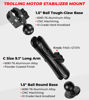 Picture of VAZESWIN Aluminum Alloy 1.5" Ball Trolling Motor Stabilizer Mount with Tough-Claw Clamp Base for 1/2" to 1-3/4" Diameter Rails, 9.1" Long Arm & Round Base for RAM Mounts C Size 1.5" Ball Components