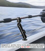 Picture of VAZESWIN Aluminum Alloy 1.5" Ball Trolling Motor Stabilizer Mount with Tough-Claw Clamp Base for 1/2" to 1-3/4" Diameter Rails, 9.1" Long Arm & Round Base for RAM Mounts C Size 1.5" Ball Components
