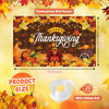Picture of XtraLarge Happy Thanksgiving Banner 72x44 Inch, Happy Thanksgiving Backdrop, Thanksgiving Decorations Banner, Thanksgiving Pumpkin Maple Turkey Wall Banner