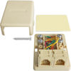 Picture of NECABLES Phone Jack Surface Mount Dual Port Telephone Jack Box 4 Screw Terminals to 2 RJ11 6P4C Female Ivory