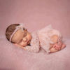 Picture of Newborn Photography Outfits Girl, 2 PCs Baby Girl Photoshoot Props, Newborn Lace Romper with Headband Set for Photo Shoot (Pink Long Sleeve)