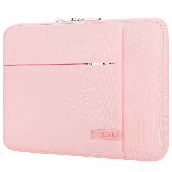 Picture of Lacdo 13 inch Laptop Sleeve Case for 13 inch New MacBook Air M3 A3113 M2 A2681 M1 A2337 2024-2018 | 13 inch MacBook Pro M2/M1 A2338 A2251 A2289 | 13 inch iPad Pro M4 / iPad Air M2 Computer Bag, Pink