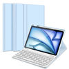 Picture of Fintie Keyboard Case for iPad Air 11-inch M2 (2024), iPad Air 5th Generation (2022) / iPad Air 4th Gen 10.9" - Soft TPU Back Cover w/Magnetically Detachable Bluetooth Keyboard, Sky Blue