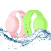 Picture of Waterproof AirTag Bracelet for Kids(2 Pack) - Soft Silicone Air tag Wristband Kids, Lightweight Airtag Watch Band GPS Tracker Holder Hidden for Child Compatible with Apple Airtag (Pink/Green)