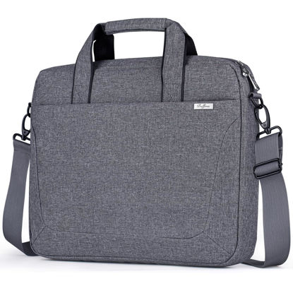 Picture of BAFFINA 15.6 16 Inch Laptop Shoulder Bag for Men Women,Waterproof Computer Carrying Case Messenger Bag with Strap,Laptop Briefcase for 14-15-16 Inch MacBook/Chromebook/Notebook Hp Dell Acer Asus,Grey