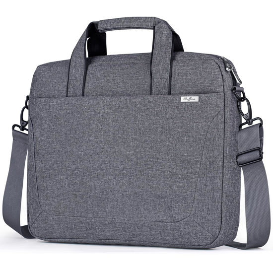 Picture of BAFFINA 15.6 16 Inch Laptop Shoulder Bag for Men Women,Waterproof Computer Carrying Case Messenger Bag with Strap,Laptop Briefcase for 14-15-16 Inch MacBook/Chromebook/Notebook Hp Dell Acer Asus,Grey