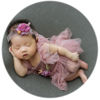 Picture of Zeroest Newborn Photography Prop Outfits Girl Lace Rompers Set Baby Girl Photo Shoot Infant Princess Photos Costume (Pink)