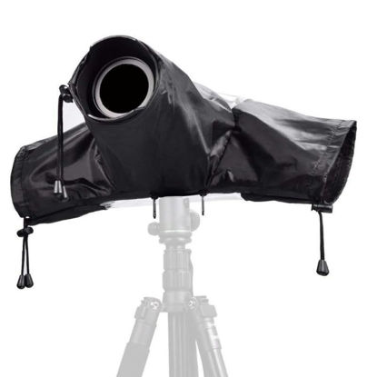 Picture of Generic HuaerHui Camera Rain Cover for Canon Nikon Sony Fujifilm DSLR Mirrorless Cameras, Lens Sleeve with See Through Window, W-ZJ054, Medium, Black
