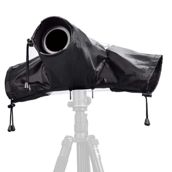 Picture of Generic HuaerHui Camera Rain Cover for Canon Nikon Sony Fujifilm DSLR Mirrorless Cameras, Lens Sleeve with See Through Window, W-ZJ054, Medium, Black