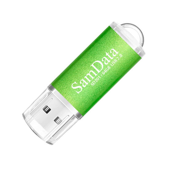 Picture of SamData 1 Pack 64GB USB Flash Drives USB 2.0 Thumb Drives Memory Stick Jump Drive Zip Drive, Green