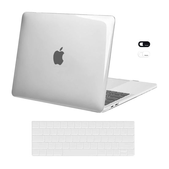 Picture of MOSISO Compatible with MacBook Pro 13 inch Case 2023, 2022, 2021-2016 M2 M1 A2338 A2251 A2289 A2159 A1989 A1708 A1706, Plastic Hard Shell Case & Keyboard Cover Skin & Webcam Cover, Crystal Clear