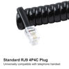 Picture of XANHAM Telephone Handset Cords Uncoiled 6.6 feet(Coiled 0.9 feet) with RJ9 4P4C Connectors Cable for Landline Phone, Black, 2 Pack, Universally Compatible, AV04804