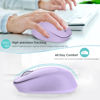 Picture of YXLILI Wireless Mouse for Laptop Ergonomic Computer Cordless Mice Portable Silent Optical Mouse with USB Receiver, 1600DPI for Laptop Windows Chromebook Mac Notebook Desktop (Purple)