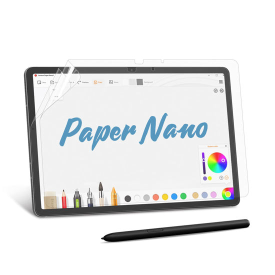 Picture of MOBDIK 2 PACK Paper Screen Protector Compatible with Samsung Galaxy Tab S9 / Tab S9 FE/Tab S8 / Tab S7 11 inch, Anti-Glare, Touch Sensitivity, with Easy Installation Kit, Like Writing on Paper